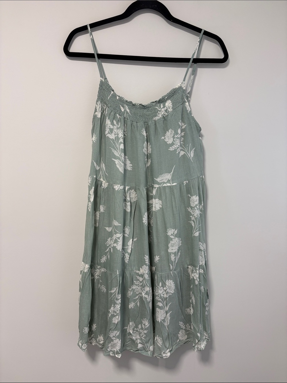 Z Supply Sage Green Floral Tiered Dress